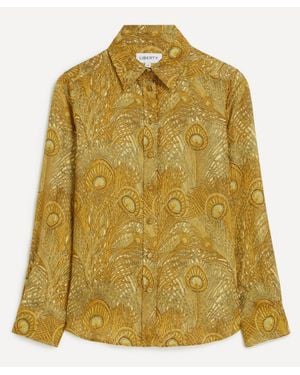 Liberty Silk Jacquard Relaxed Shirt - Yellow