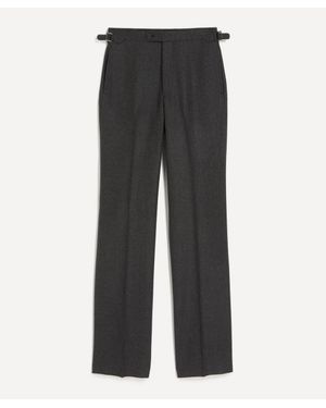 Husbands Straight Wool Twill Pants - Gray