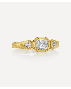 Brooke Gregson 18Ct Geo Engraved Diamond Ring - White