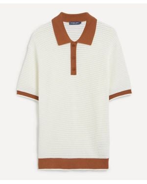 Frescobol Carioca Vidal Cotton Crochet Polo - White