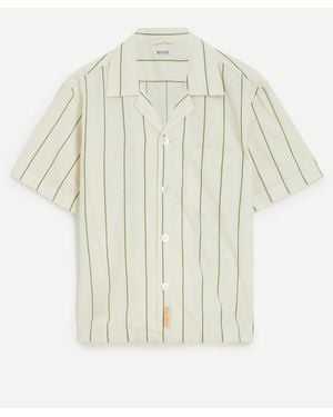 Bode Celery Stripe Short-Sleeve Shirt - White