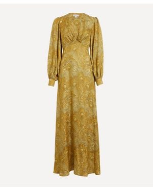 Liberty Jacquard Silk Soiree Dress - Metallic