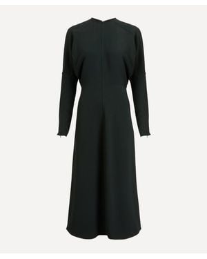 Victoria Beckham Long Sleeve Dolman Midi Dress - Black