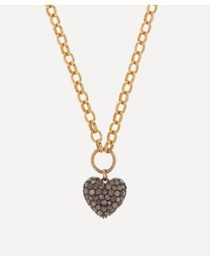 Kirstie Le Marque Diamond Cushion Heart Pendant Necklace - Metallic