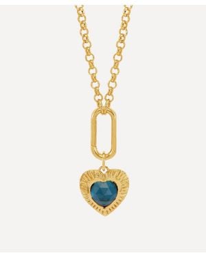 Rachel Jackson 22Ct-Plated Personalised Electric Love Topaz Hardware Heart Necklace - Metallic