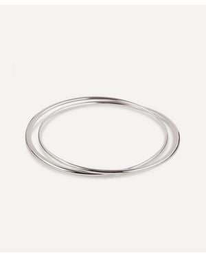 Dinny Hall Sterling Double Bangle Bracelet - White