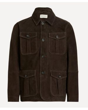 Oliver Spencer Shawcross Chocolate Suede Jacket - Brown