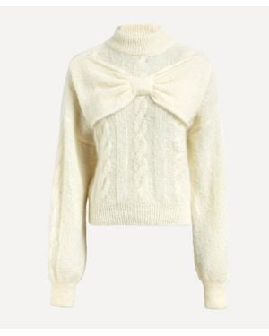 Hayley Menzies Winona Cable Bow Sweater - Natural
