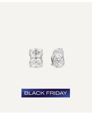 Shashi Plated Ricky Diamond Stud Earrings - White