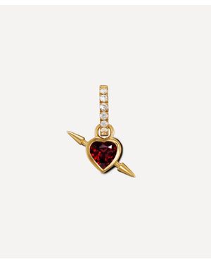 Maria Nilsdotter 18Ct Rebel Heart Diamond Drop Hoop Earring - White