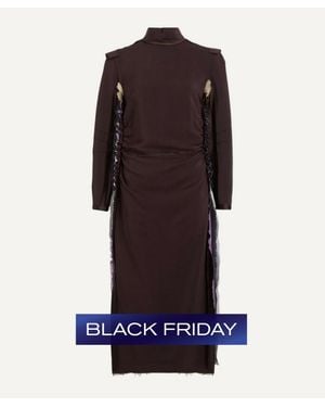 Maison Margiela Metallic Lame Midi Dress - Blue