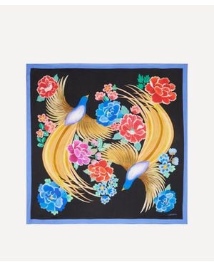 Liberty Paradise Shawl Silk Scarf 140 - Blue