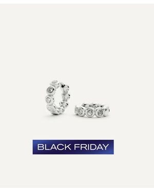 Missoma Sterling Small Tennis Hoop Earrings - White