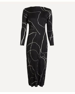 Pleats Please Issey Miyake Pause Pleated Dress - Black