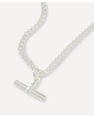Tilly Sveaas Sterling T-Bar Curb Chain Necklace - White