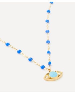 Gigi Clozeau 18Ct Classic Evil Eye Bead Necklace - Blue