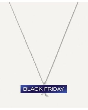 Missoma Sterling Curly Molten Mini K Initial Pendant Necklace - Blue