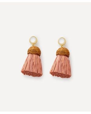 Lizzie Fortunato Plated Raffia Drop Earrings - Pink