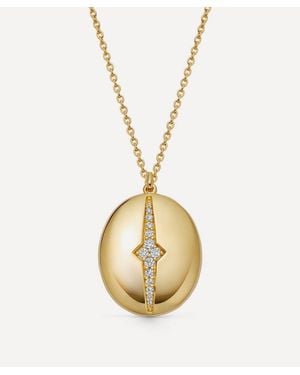 Astley Clarke 18Ct-Plated Vermeil Luna Oval Locket Necklace - Metallic