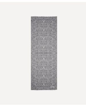 Liberty Strawberry Meadowfield 70X200 Wool-Silk Scarf - Gray
