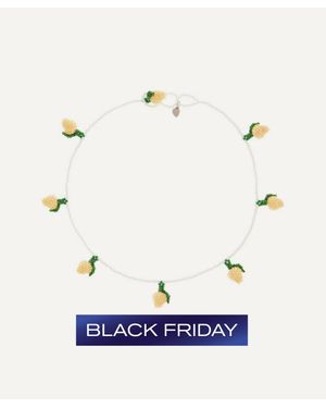 Pura Utz Lemon Bead Necklace - Blue