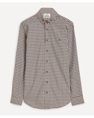Vivienne Westwood Plaid Two-Button Krall Shirt - Brown