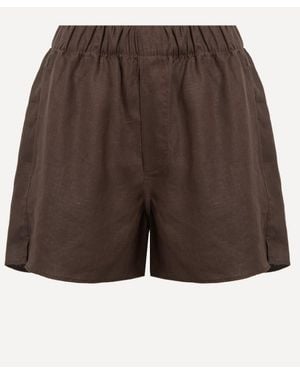 With Nothing Underneath The Boxer Hemp Shorts - Brown