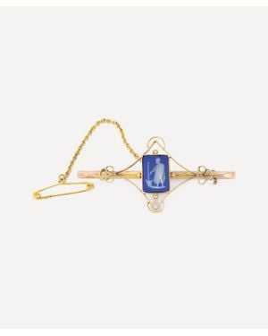 Kojis 9Ct Antique Wedgwood Brooch - Blue