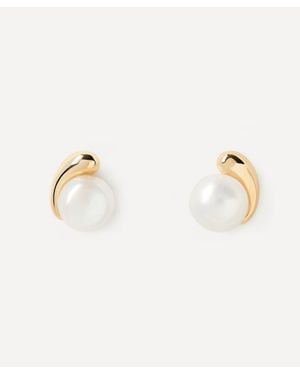 Pdpaola 18Ct-Plated La Perla Stud Earrings - Natural