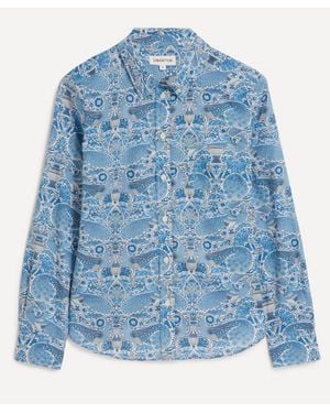 Liberty Oscar's Palace Tana Lawn Cotton Fitted Shirt - Blue