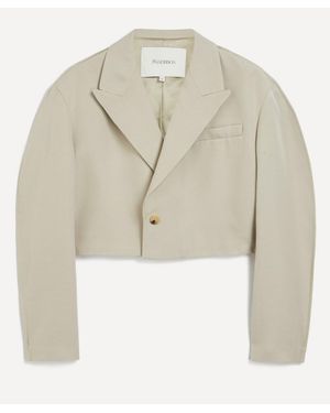 JW Anderson Cropped Rounded Tailored Jacket - Natural