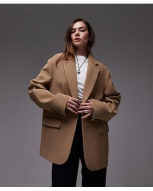 TOPSHOP Oversized Slouchy Blazer - Brown