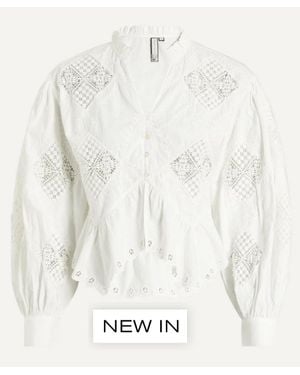 Scarlett Poppies Yorken Poplin Lace Top - White