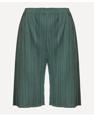 Pleats Please Issey Miyake Monthly Colours: June Pleated Shorts - Green