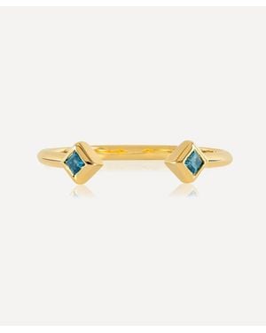 Rachel Jackson 22Ct-Plated Adjustable Topaz Deco Ring - White