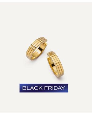 Astley Clarke 18Ct Plated Vermeil Aubar Bold Hoop Earrings - White