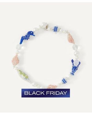 Pura Utz Beaded Sealife Pearl Necklace - Blue