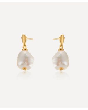 V By Laura Vann 18Ct-Plated Coco Pearl Drop Earrings - White