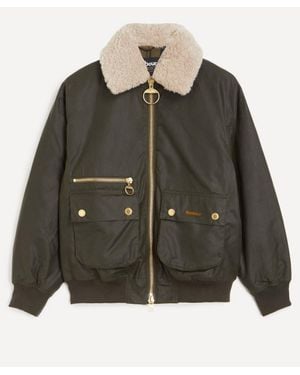 Barbour Maxine Waxed Bomber Jacket - Green