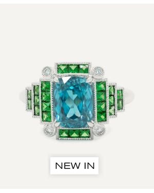 Kojis Zircon And Garnet Cocktail Ring - Green