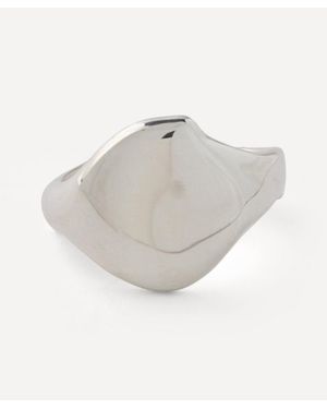 Conor Joseph Sterling Dripping Signet Ring - White