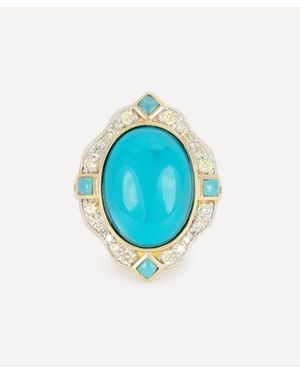 Kojis 14Ct And Diamond Cluster Ring - Blue