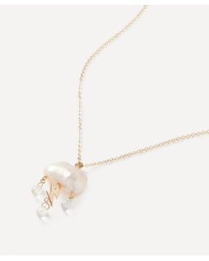 Rachel Quinn 14Ct Petite Storm Cloud Pearl And Topaz Pendant Necklace - Natural