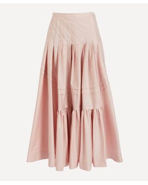 Molly Goddard Holly Pleat Midi-Skirt - Pink