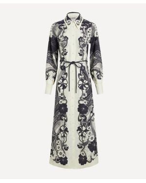 ALÉMAIS Mickey Printed Linen Shirt Dress - White