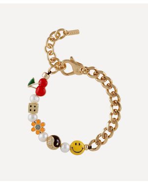 Joolz by Martha Calvo 14Ct-Plated Showstopper Half Chain And Charms Bracelet - White
