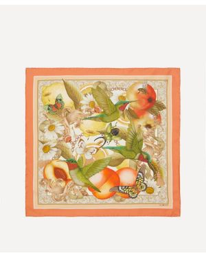 Emily Carter Botanical Garden 45X45 Silk Scarf - Multicolor