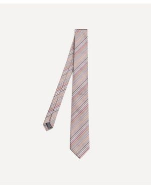Paul Smith Signature Stripe Silk Tie - Natural