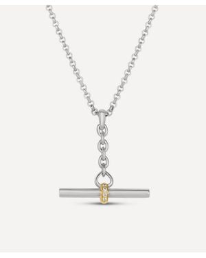 Dinny Hall Sterling My World T-Bar Pendant Necklace - White