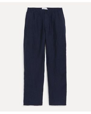 Wax London Glencoe Two-Tone Linen Pants - Blue